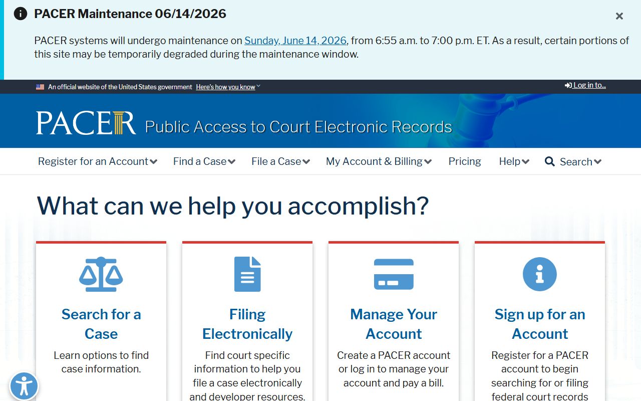 Newberry County court records federal PACER screenshot