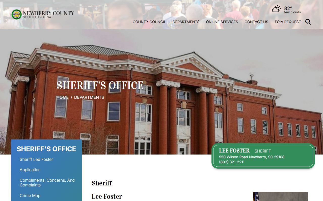 Newberry County court records sheriff office page