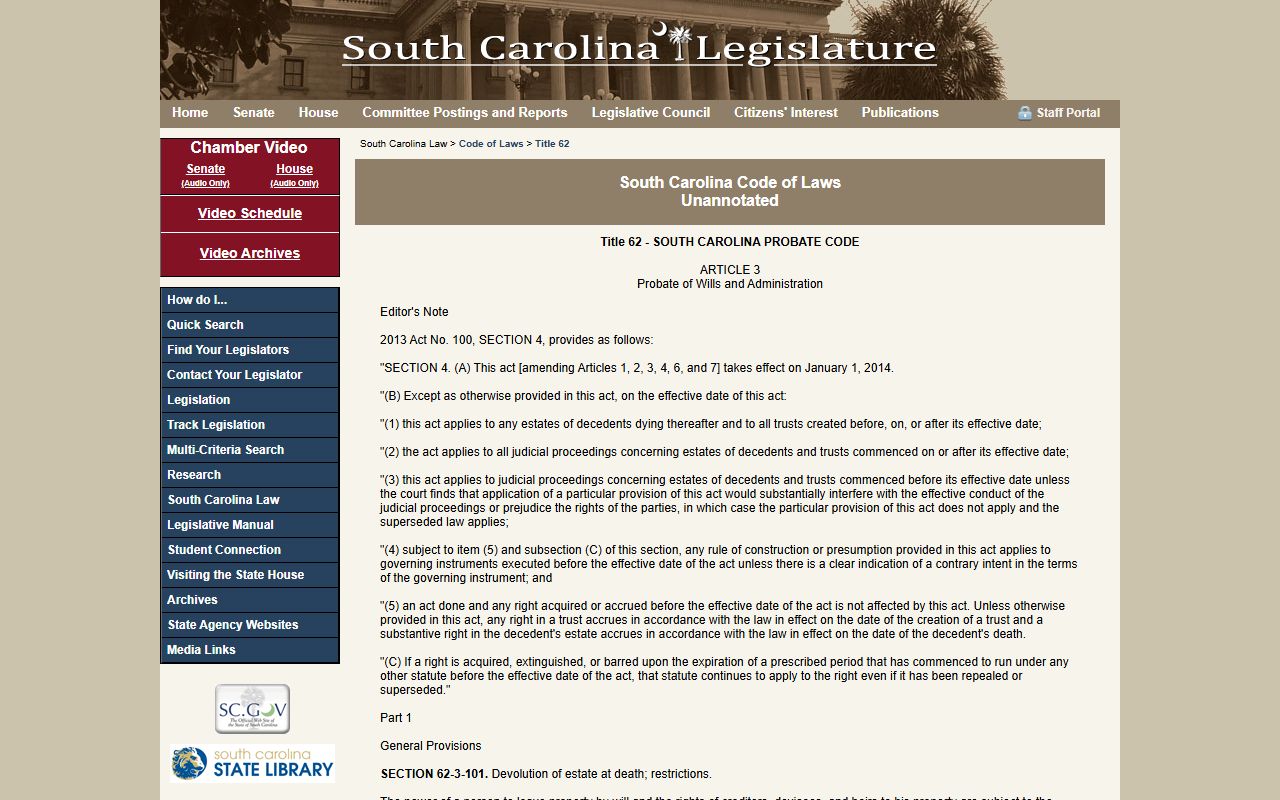 Newberry County probate records small estate statute