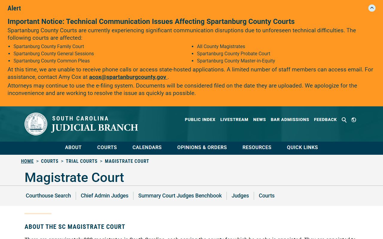 Newberry County traffic court records Magistrate Court