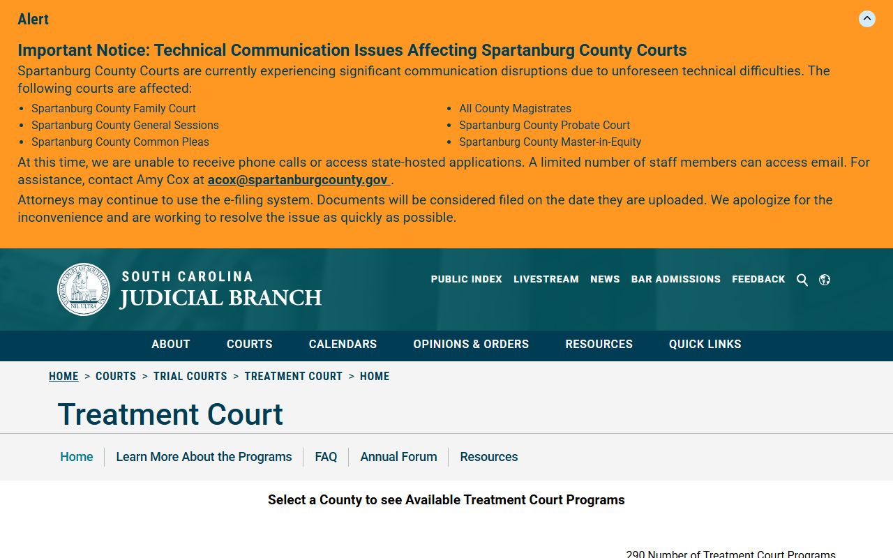 Newberry County warrant records treatment court context